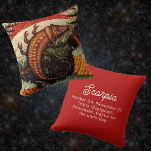 Scorpio the Scorpion Zodiac Sign Birthday Cushion
