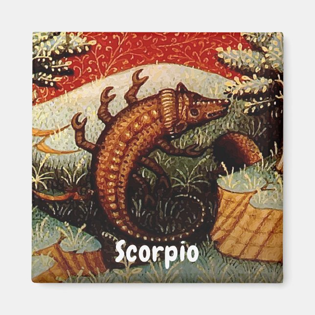 Scorpio the Scorpion Zodiac Sign Birthday Magnet (Front)