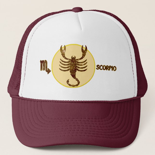 Scorpio Topaz Embroidered Modern Trucker Hat (Front)