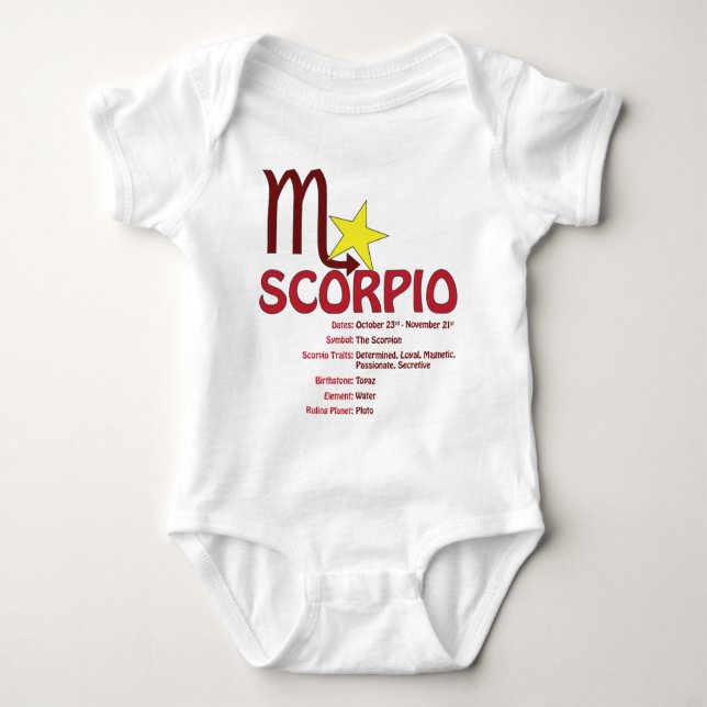 Scorpio Traits Baby Baby Bodysuit (Front)