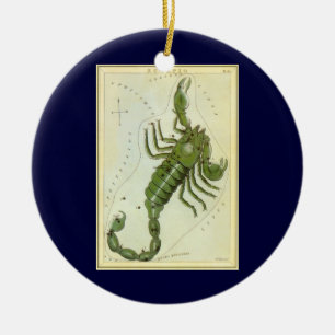 Scorpio, Vintage Constellation Urania's Mirror Ceramic Tree Decoration