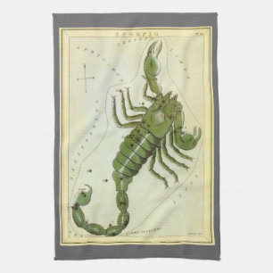 Scorpio, Vintage Constellation Urania's Mirror Tea Towel
