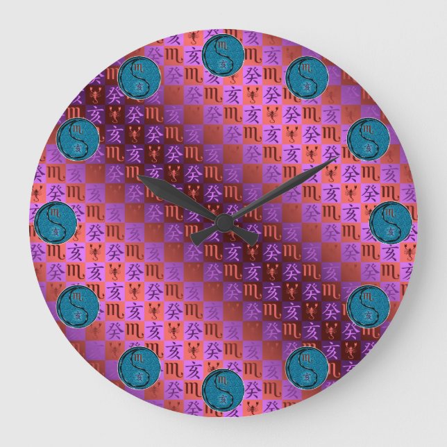 Scorpio & Water Boar Large Clock (Front)