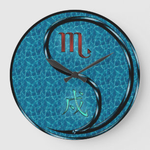 Scorpio & Water Dog Large Clock