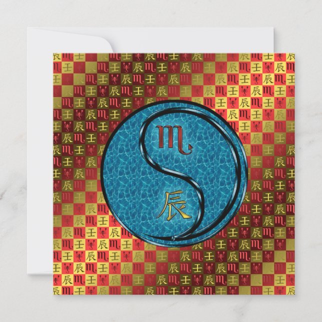Scorpio & Water Dragon Card (Front)