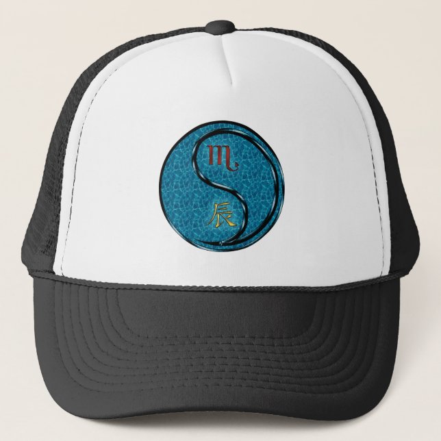 Scorpio & Water Dragon Trucker Hat (Front)