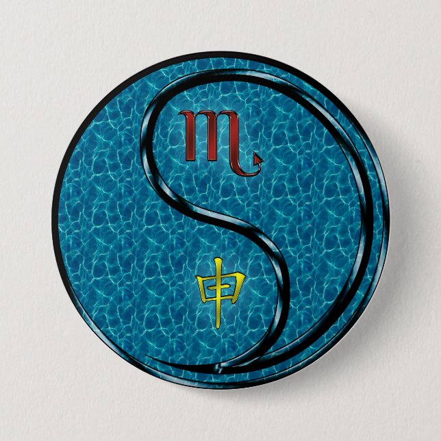 Scorpio & Water Monkey 7.5 Cm Round Badge (Front)