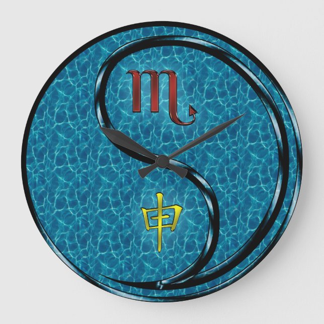 Scorpio & Water Monkey Large Clock (Front)