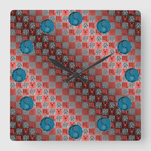 Scorpio & Water Rabbit Square Wall Clock