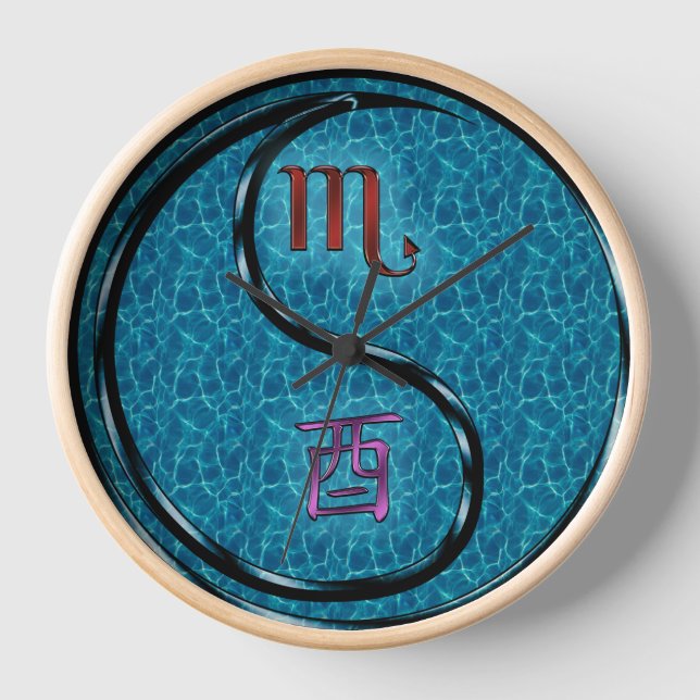 Scorpio & Water Rooster Clock (Front)