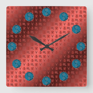 Scorpio & Water Tiger Square Wall Clock