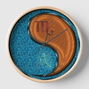 Scorpio & Wood Dog Clock