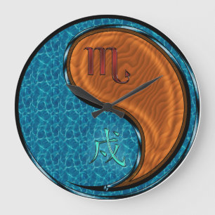 Scorpio & Wood Dog Large Clock