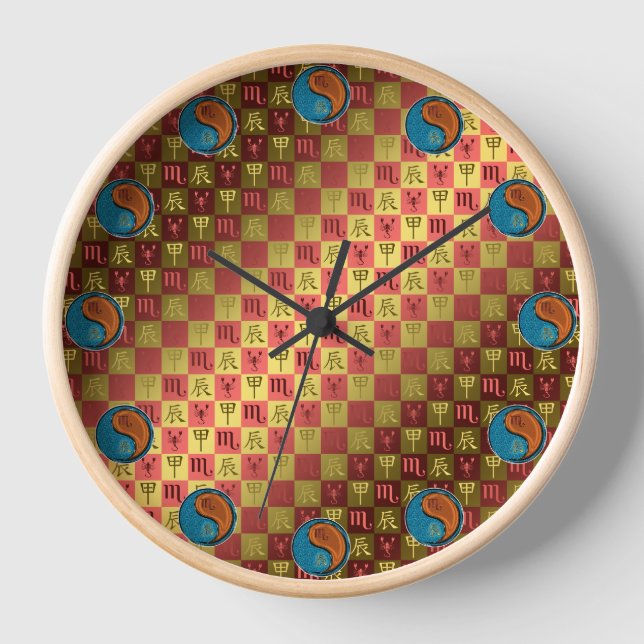 Scorpio & Wood Dragon Clock (Front)
