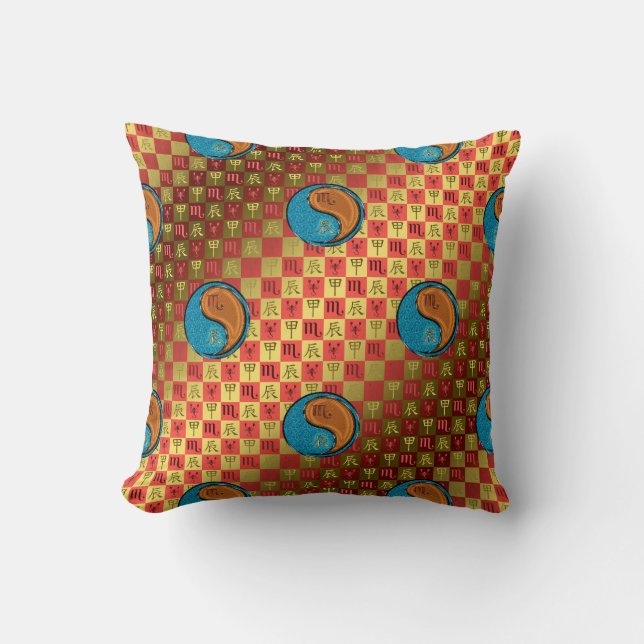 Scorpio & Wood Dragon Cushion (Front)