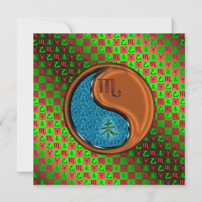 Scorpio & Wood Goat Card (Front)