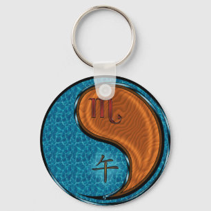 Scorpio & Wood Horse Key Ring