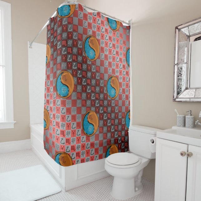 Scorpio & Wood Rabbit Shower Curtain (In Situ)