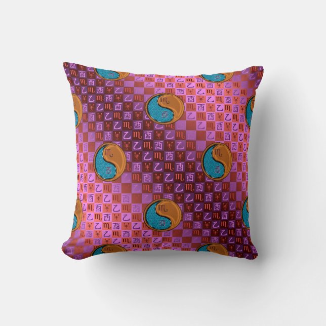 Scorpio & Wood Rooster Cushion (Front)