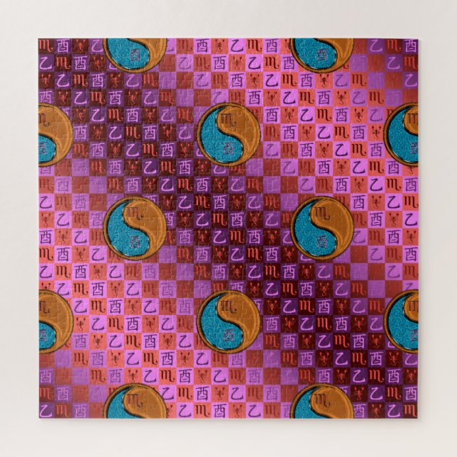 Scorpio & Wood Rooster Jigsaw Puzzle (Vertical)