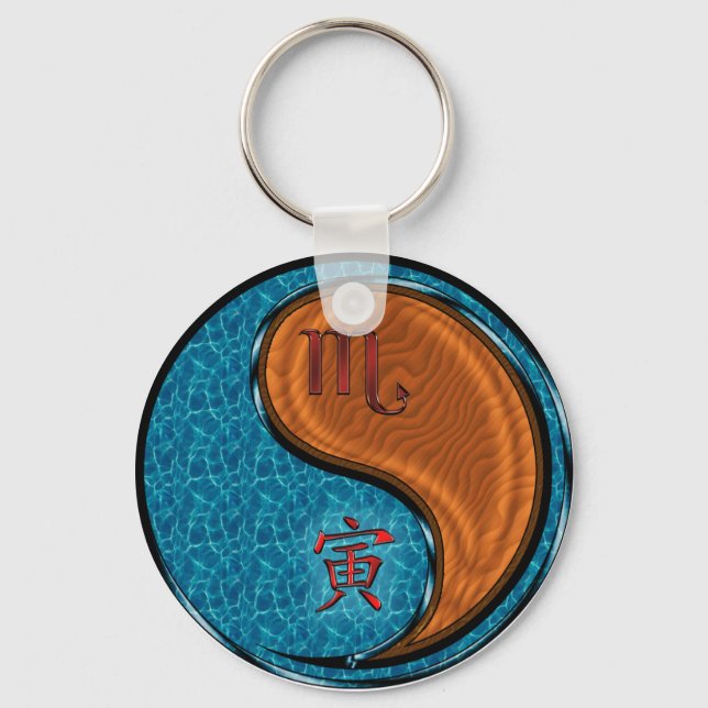 Scorpio & Wood Tiger Key Ring (Front)
