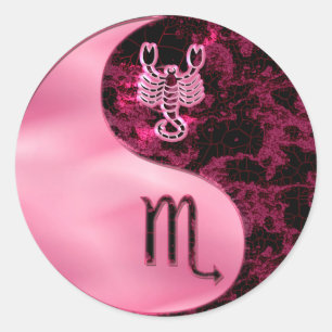 Scorpio Yin Yang Classic Round Sticker