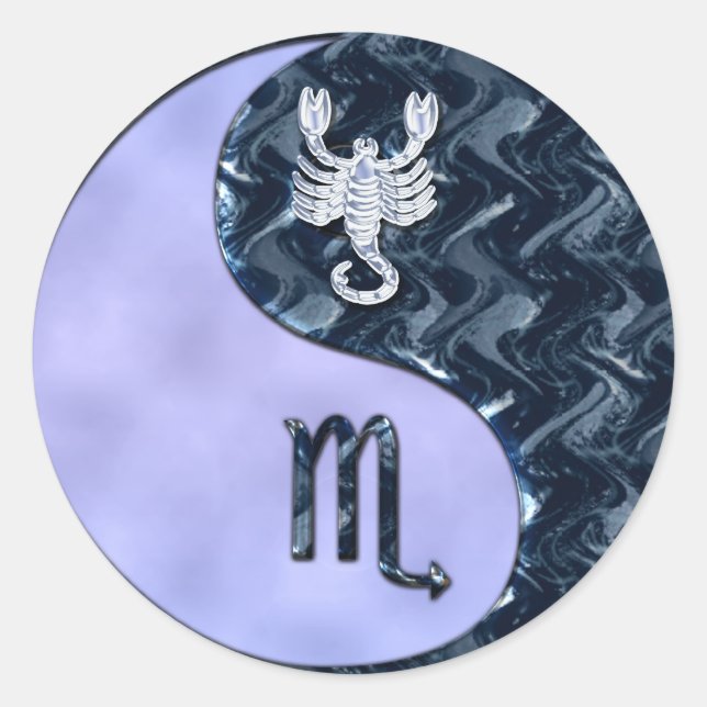 Scorpio Yin Yang Classic Round Sticker (Front)