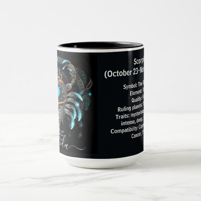 Scorpio Zodiac Art for October 23–November 21 Mug (Center)
