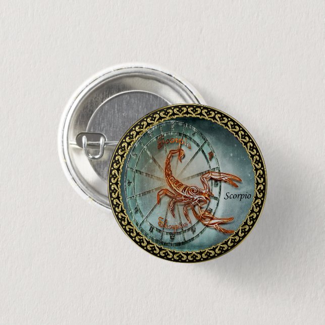 Scorpio Zodiac Astrology design 3 Cm Round Badge (Front & Back)