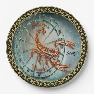 Scorpio Zodiac Astrology design Paper Plate
