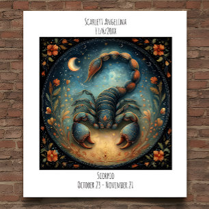 Scorpio Zodiac Astrology Name & Birthday Poster