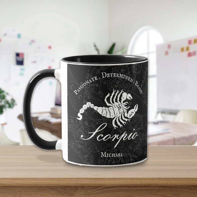 Scorpio Zodiac Astrology Personality Black Custom Mug (Creator Uploaded)
