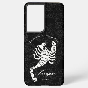 Scorpio Zodiac Astrology Sign Black Custom Name Samsung Galaxy Case