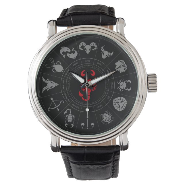 Scorpio Zodiac Birthday Gift Watch (Front)