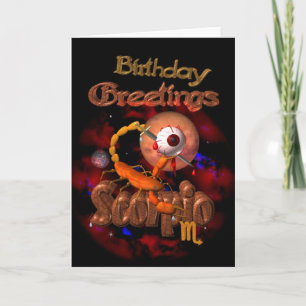 Scorpio Zodiac Birthday Greetings by Valxart Card