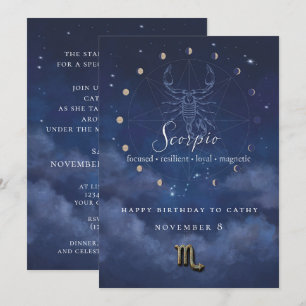 Scorpio Zodiac Birthday Invitation