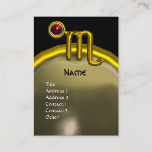 SCORPIO ZODIAC BIRTHDAY MONOGRAM Red Grenade Business Card