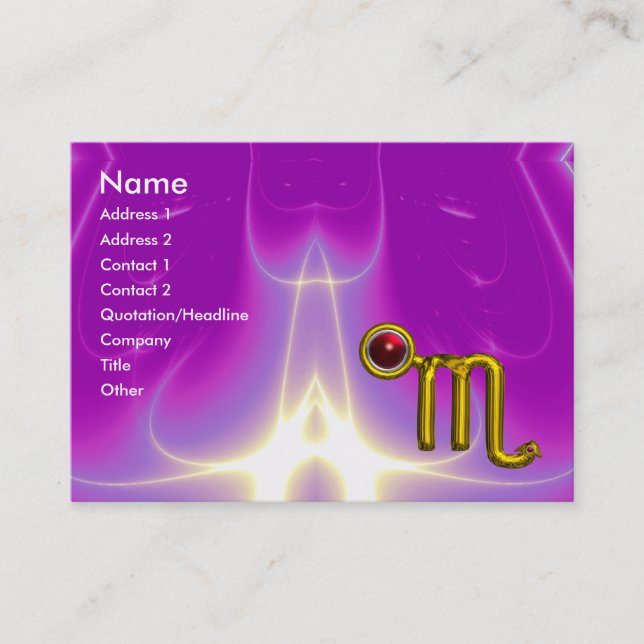 SCORPIO ZODIAC BIRTHDAY Red Grenade Business Card (Front)