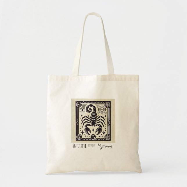 Scorpio Zodiac Canvas Tote Bag (Front)