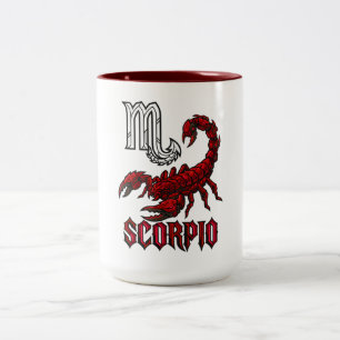 Scorpio Zodiac Chrome Glyph Crystalline Scorpion Two-Tone Coffee Mug
