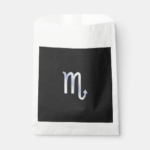 Scorpio Zodiac chrome like on black snake skin Favour Bag