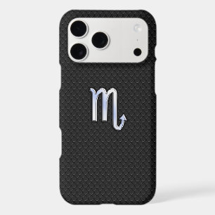 Scorpio Zodiac chrome like Sign black snake skin