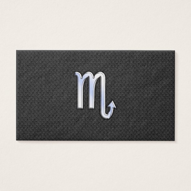 Scorpio Zodiac chrome like Sign black snake skin (Front)