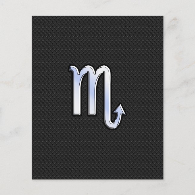 Scorpio Zodiac chrome like Sign black snake skin Flyer (Front)