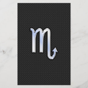 Scorpio Zodiac chrome like Sign black snake skin Stationery