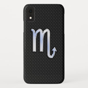 Scorpio Zodiac Chrome Like Symbol Black Snake Deco iPhone XR Case