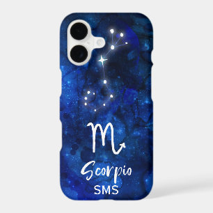 Scorpio Zodiac Constellation Blue Galaxy Monogram