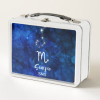 Scorpio Zodiac Constellation Blue Galaxy Monogram