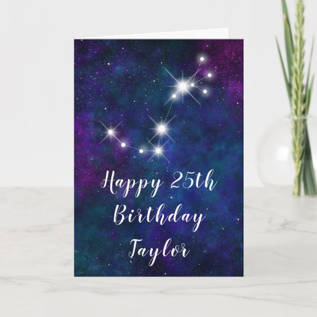 Scorpio Zodiac Constellation Happy Birthday Card (Front)
