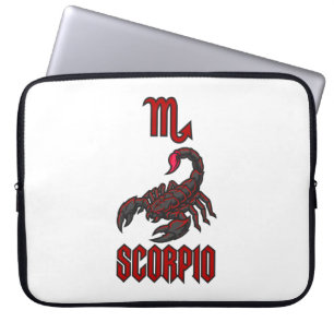 Scorpio Zodiac Crimson Scorpion Cosmic Intensity Laptop Sleeve